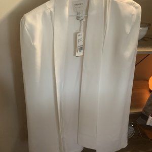 White Cape-Style Blazer